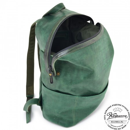  Кожаный рюкзак "Аргентум" (изумруд)